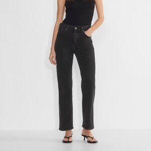 Aritzia Denim Forum The Arlo Hi-rise Straight Jean Black
